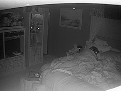 Amateur Wife caught masturbating hidden cam night vision part2
