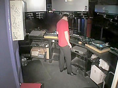 Horny slut fucks the dj on a rehearsal
