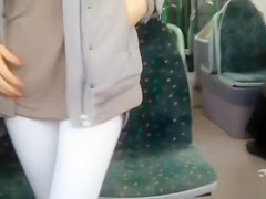 Camel toe and nipples showdown on the bus
