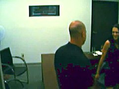 Candid camera records dirty oral job and doggy fuck in the office