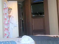 Small boobs granny caught in bedroom dressing