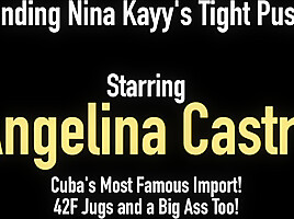 Cuban BBW Angelina Castro Pussy Fucks Curvy Babe Nina Kayy